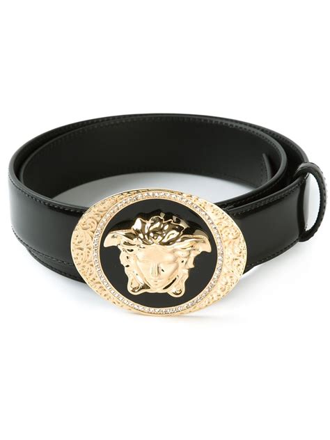 versace collection men's leather black buckle belt|belt Versace original.